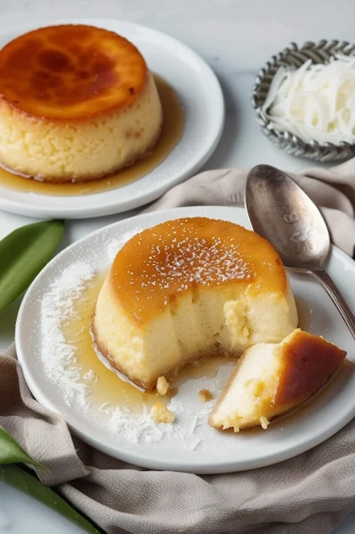 Flan de queso y coco