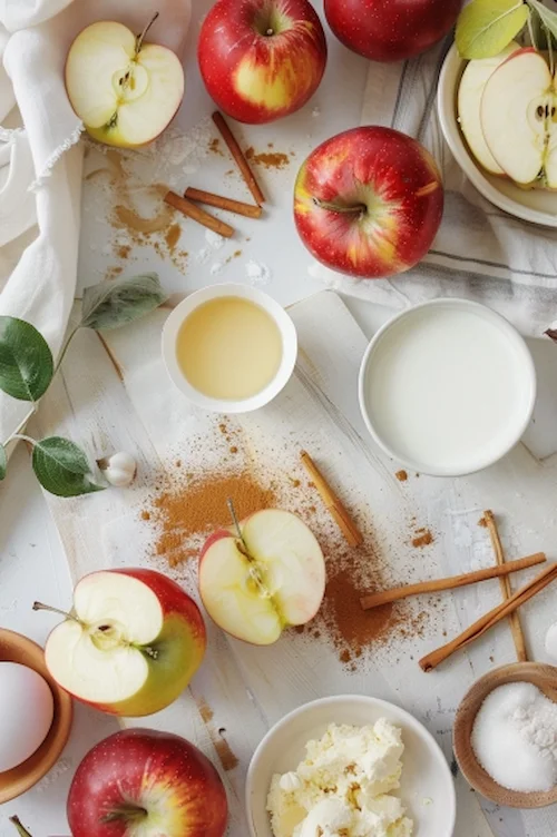 ingredientes Flan de manzana y queso